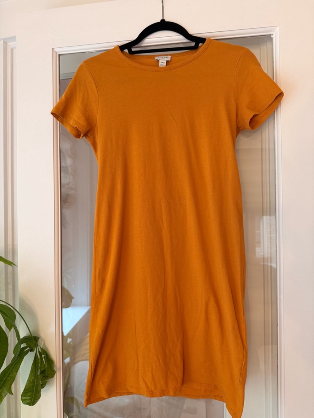 J. Crew Short-Sleeve Mini Dress in Mustard Yellow